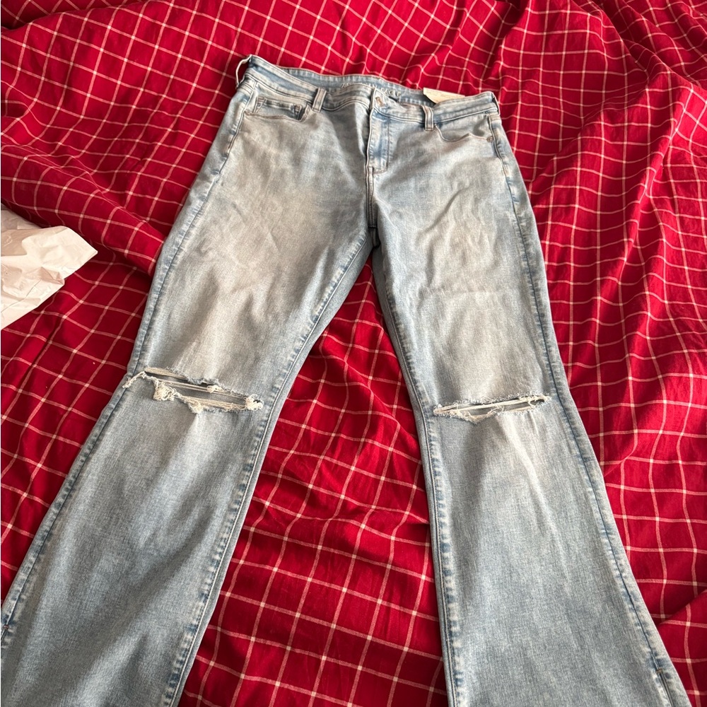 American Eagle Outfitters Blue Flare Wide Leg Jeans